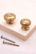 Bloxwich cabinet knob in aged brass, 32mm and 38mm, with solid brass fixing bolts