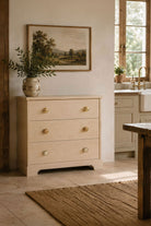 Bloxwich brass cabinet knobs fitted to a painted chest of drawers