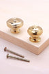 Bloxwich cabinet knob in polished brass, 32mm and 38mm, with solid brass fixing bolts