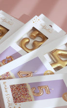 Brass Gold Number Birthday Candles Metallic Cake Topper from 0 to 9 - G Decor