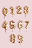 Brass Gold Number Birthday Candles Metallic Cake Topper from 0 to 9 - G Decor