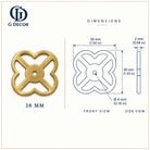 Size drawing: brass pierced backplate 38mm