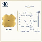 Size drawing: brass quatrefoil backplate 42mm