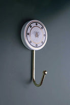 British Bee Tile Wall Hook in Black White and Gold with Brass — G Decor