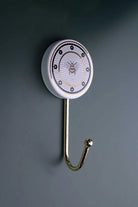 British Bee Tile Wall Hook Black, White & Gold Mosaic Design with Brass Finish - G Decor