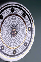 British Bee Tile Wall Hook in Black White and Gold with Brass — alternate view, G Decor