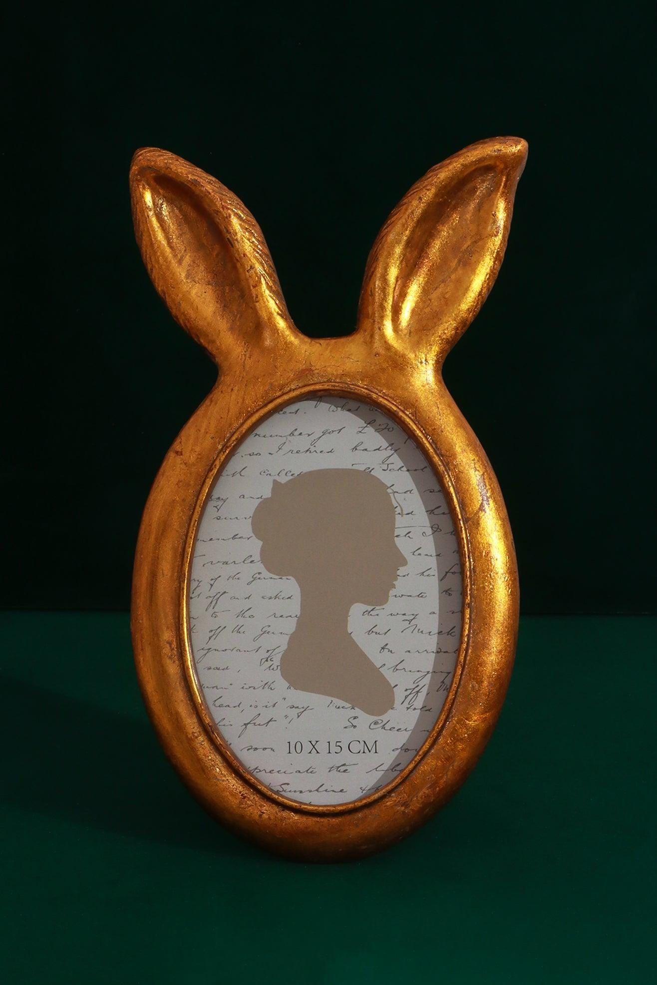 Bunny Ear Elegance Gold Oval Photo Frames - G Decor