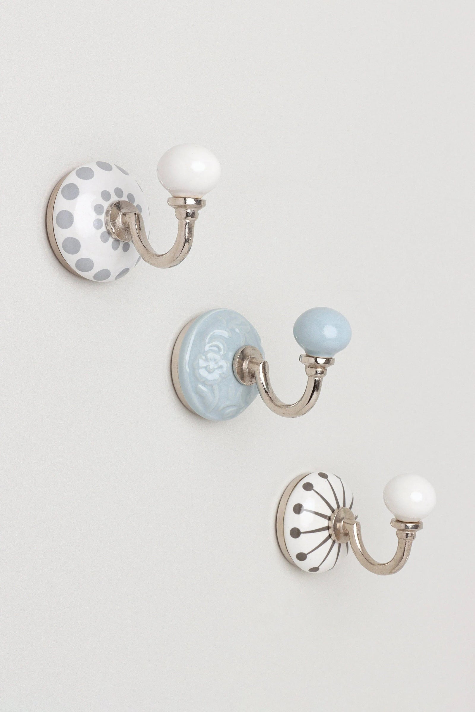 Cambridge Studio patterned ceramic wall hook multipack