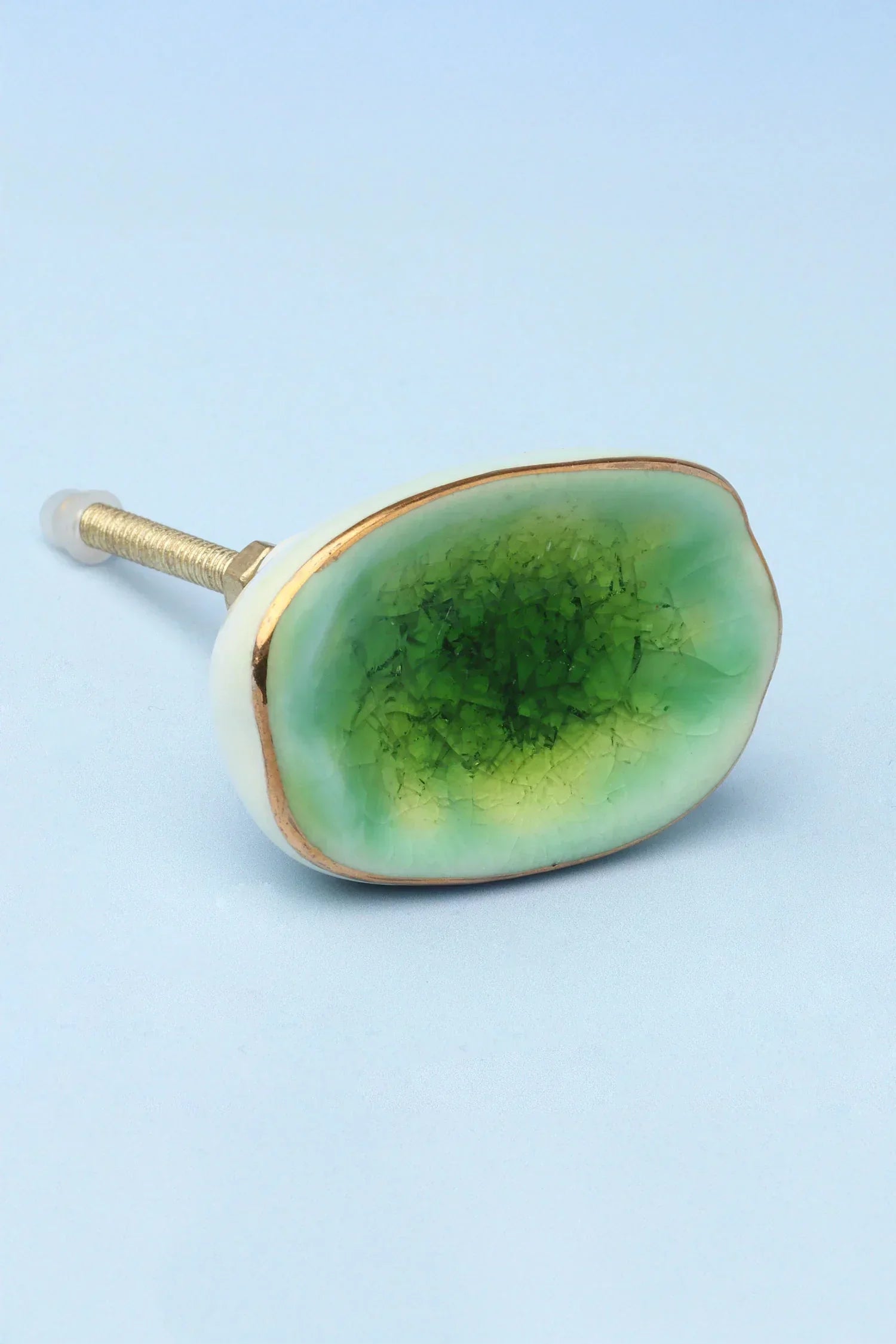Capri Hand-Painted Ceramic Cabinet Knob — close-up view, G Decor