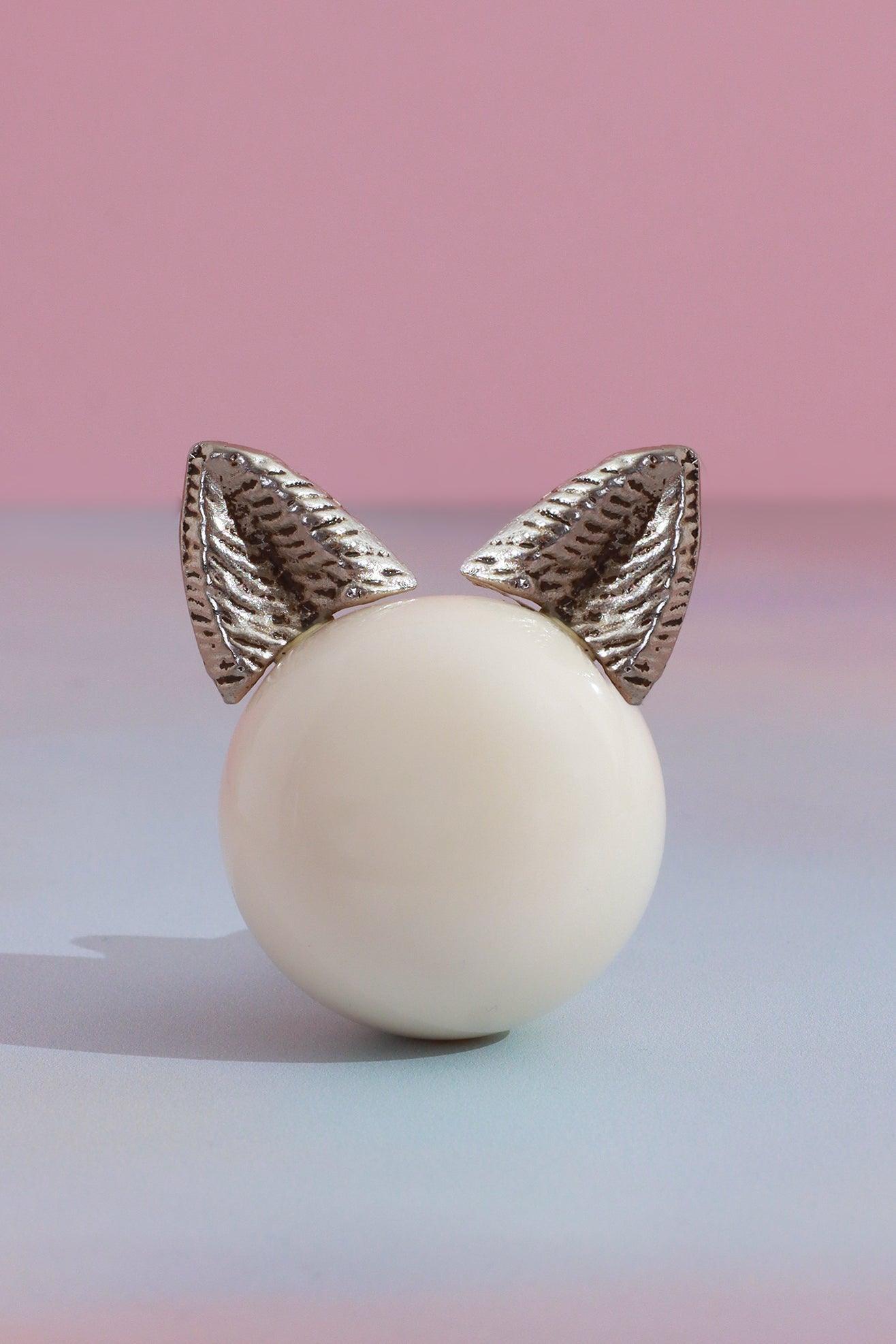 Cat Ear Mother of Pearl and Brass Doorknobs - G Decor