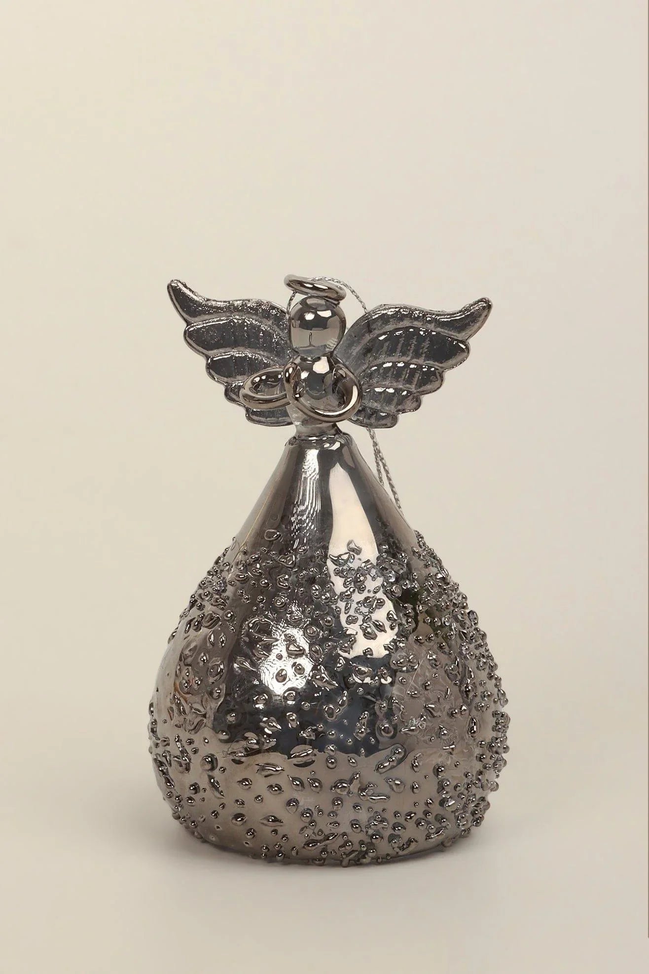 Celestia Glass Light-Up Angel Ornament in Golden Glow or Silver Sparkle — view 6, G Decor