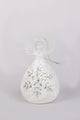 Celestia Glass Light-Up Angel Ornament Snowflake Frost & Frosted Pearl Designs - G Decor