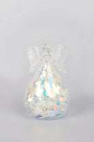 Celestia Glass Light-Up Angel Ornament in Snowflake Frost or Frosted Pearl — view 5, G Decor