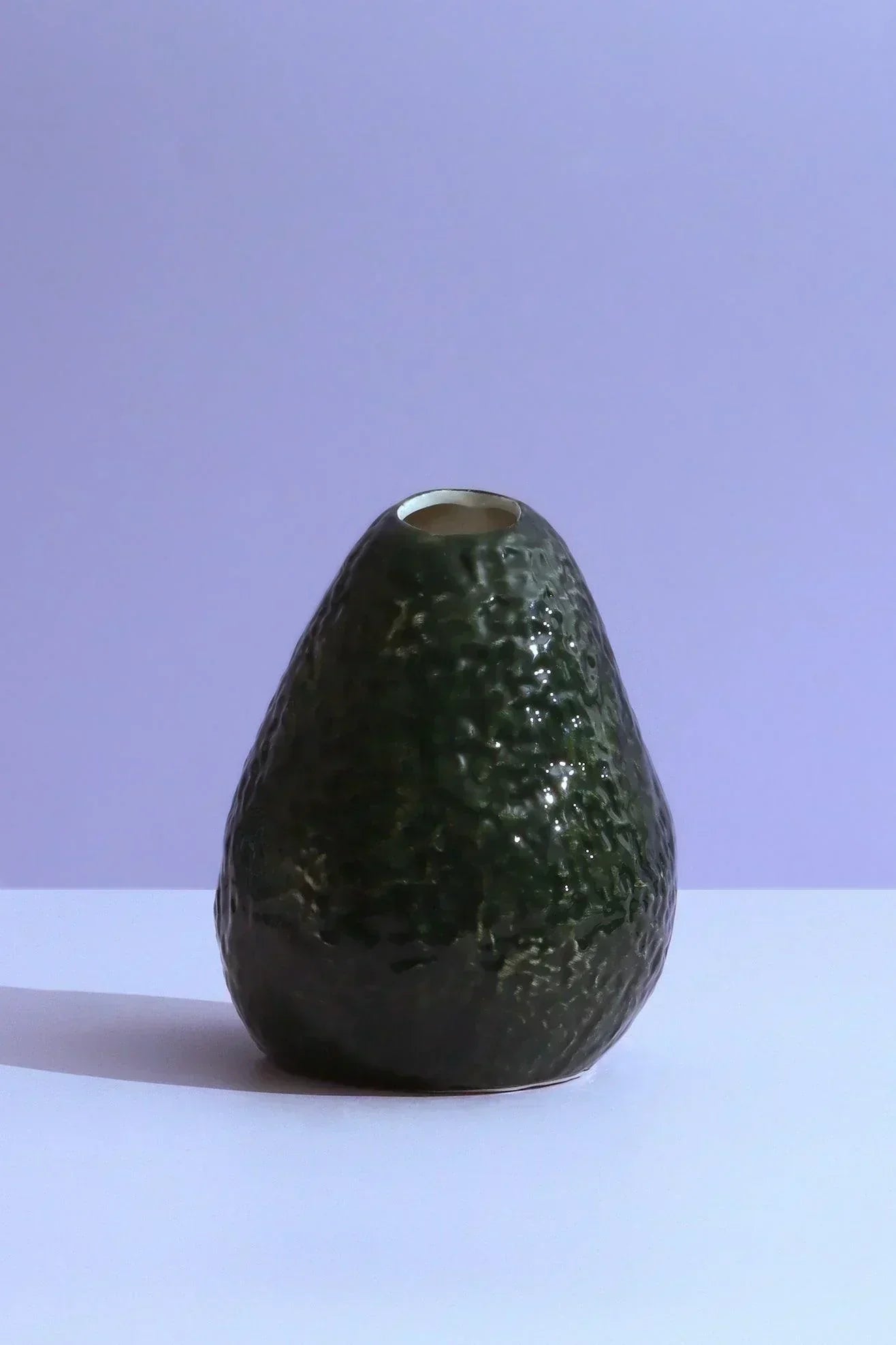 Hand-Painted Avocado Ceramic Vase — close-up view, G Decor