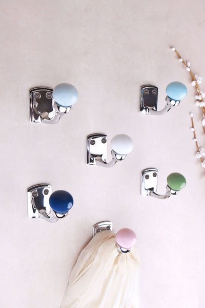 Ceramic Ball Wall Hook, Chrome Finish