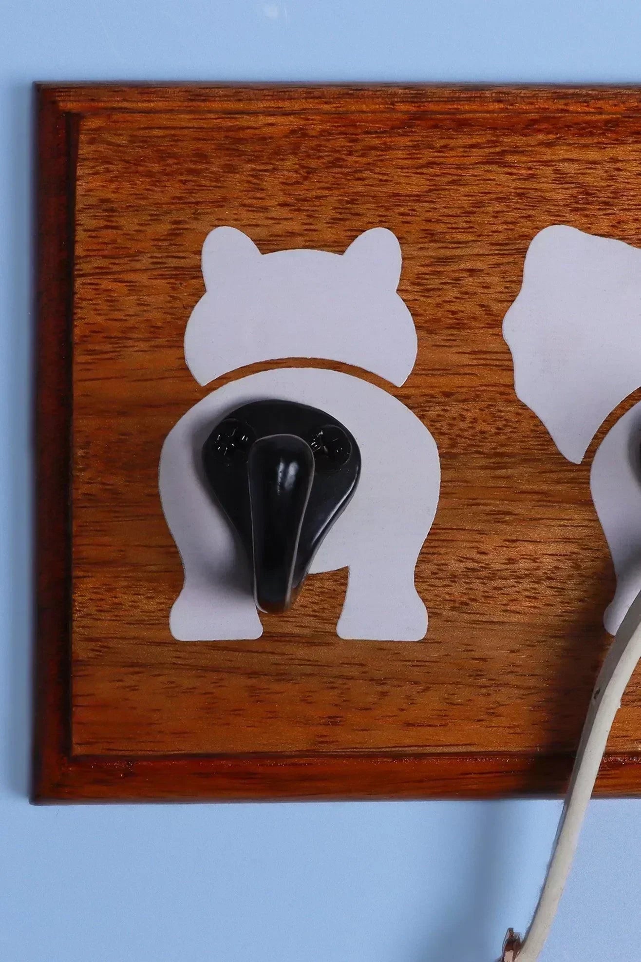 Cheeky Critters Animal Bottoms Wooden Wall Hook Rack — lifestyle view, G Decor