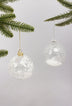 clear-frosted-leaf-snow-garden-hand-finished-glass-baubles-white-and-silver-christmas-tree-decorations-g-decor-35238 - G Decor