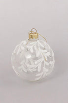 Clear Frosted Leaf Hand-Finished Glass Christmas Baubles — alternate view, G Decor