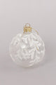 Clear Frosted Leaf Snow Garden Hand-Finished Glass Baubles White & Silver Christmas Tree Decorations - G Decor