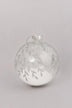 Clear Frosted Leaf Hand-Finished Glass Christmas Baubles — close-up view, G Decor