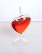 G Decor Drinkware Clear Cocktail Heart-Shaped Glass With Straw