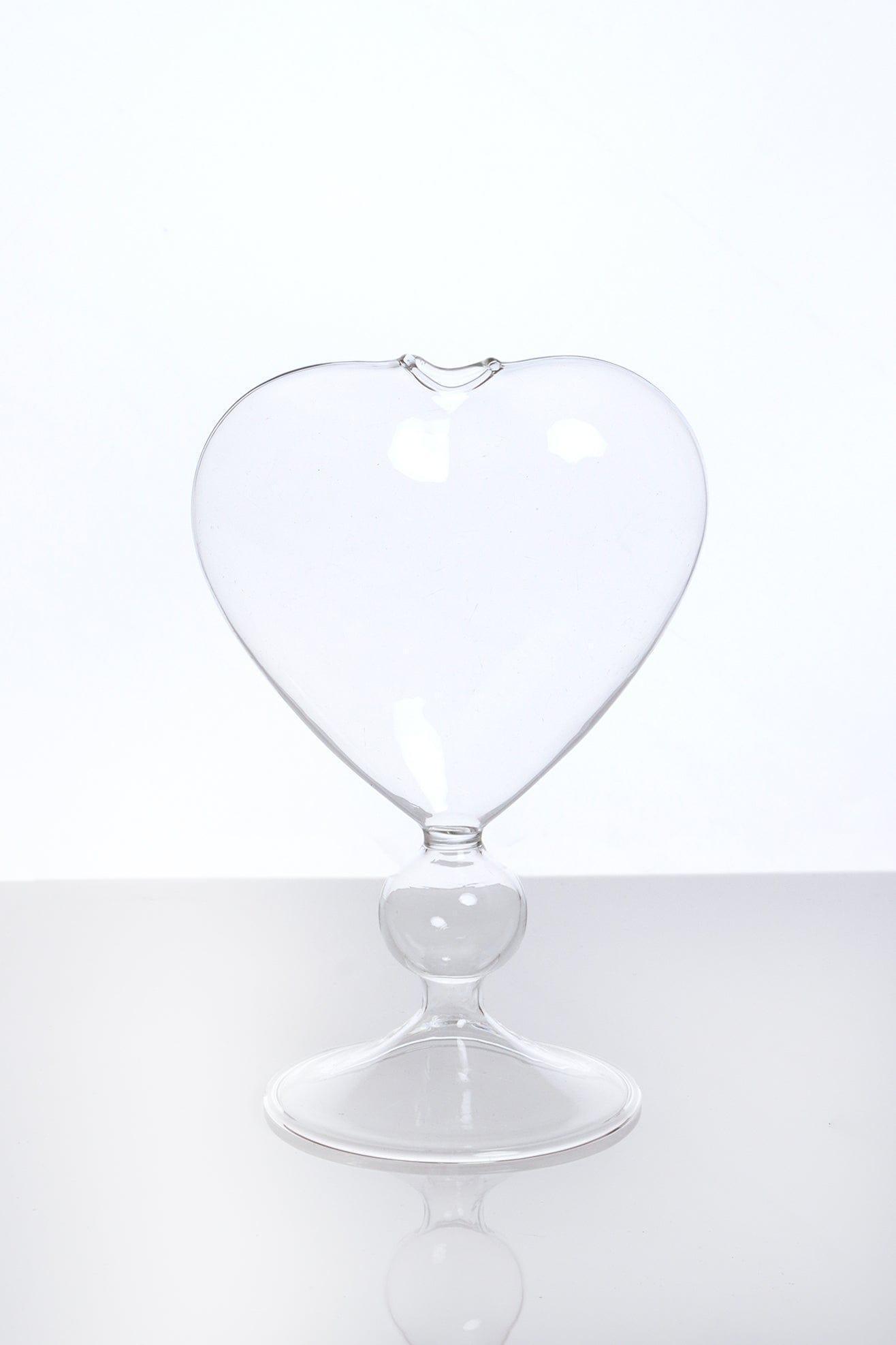 G Decor Drinkware Clear Cocktail Heart-Shaped Glass With Straw