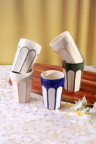 Colour Arches Hand-Painted Ceramic Tumblers Cups and Mugs — close-up view, G Decor