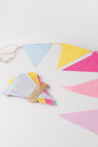 G Decor Bunting Assorted Colourful Rustic Hessian Bunting