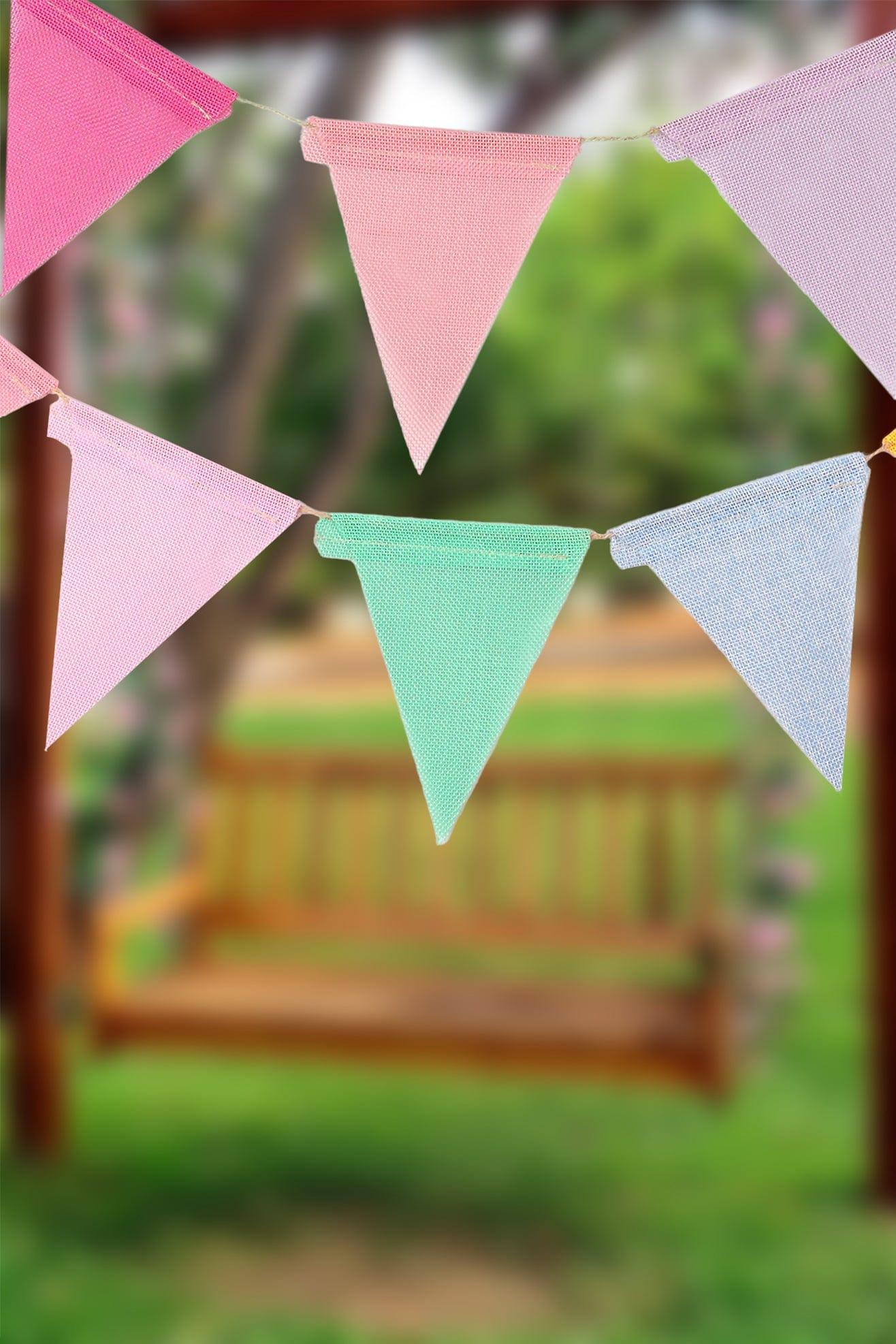 G Decor Bunting Assorted Colourful Rustic Hessian Bunting