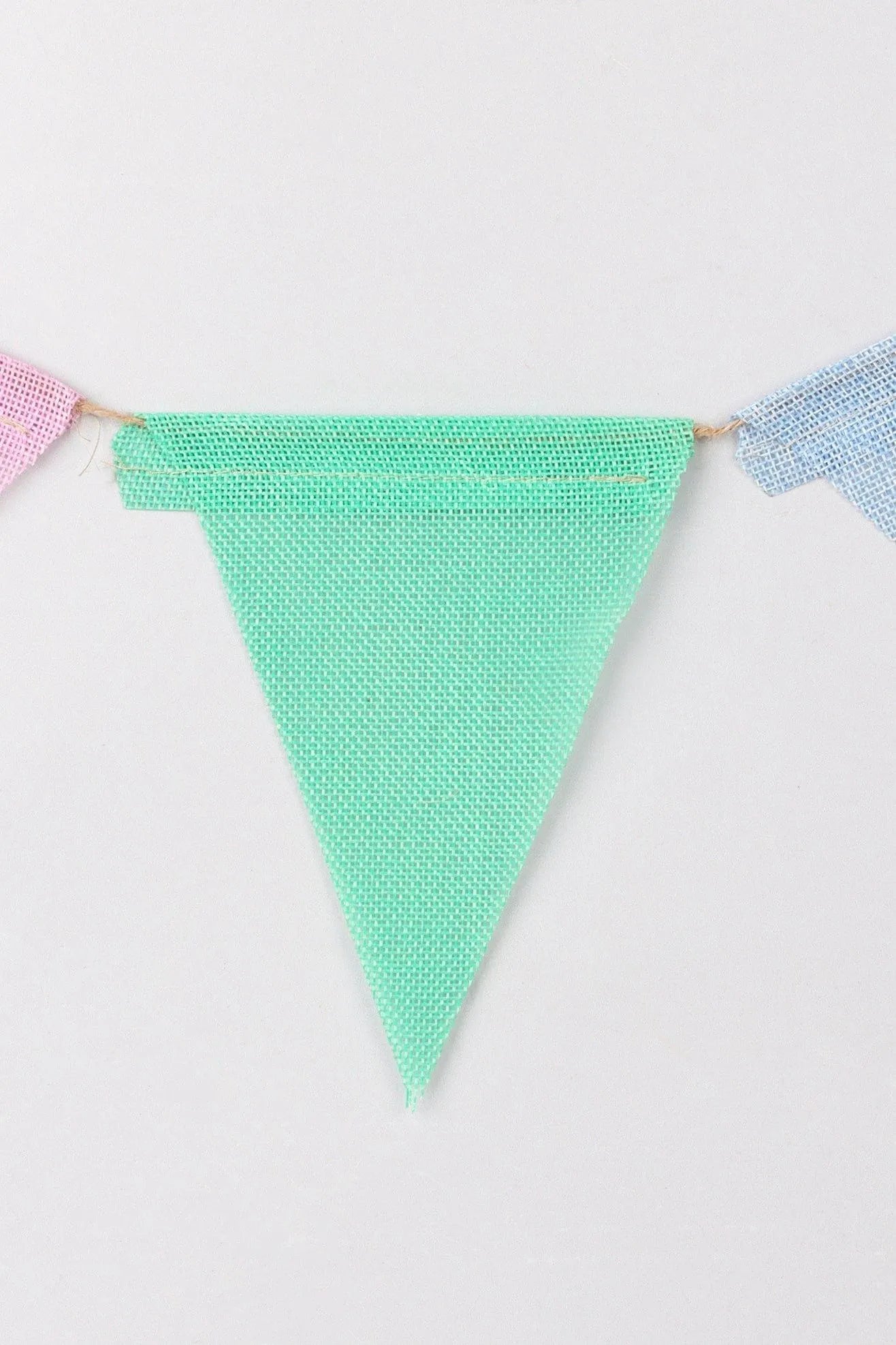 Colourful Rustic Hessian Bunting — view 5, G Decor