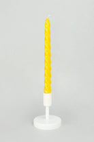 Coraline Solaira Set of 2, 10 or 20 Golden Yellow Twisted Dinner & Taper Candles - G Decor