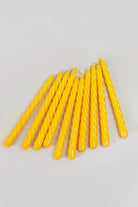 Coraline Solaira Golden Yellow Twisted Taper Candles — alternate view, G Decor