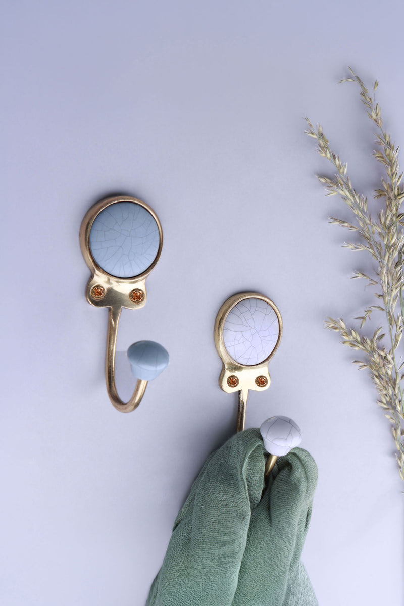 Crackle Glaze Ceramic Coat Hook