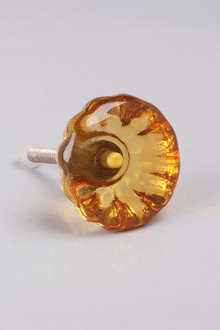 Crystal Glass Flower Torus Cabinet Knob