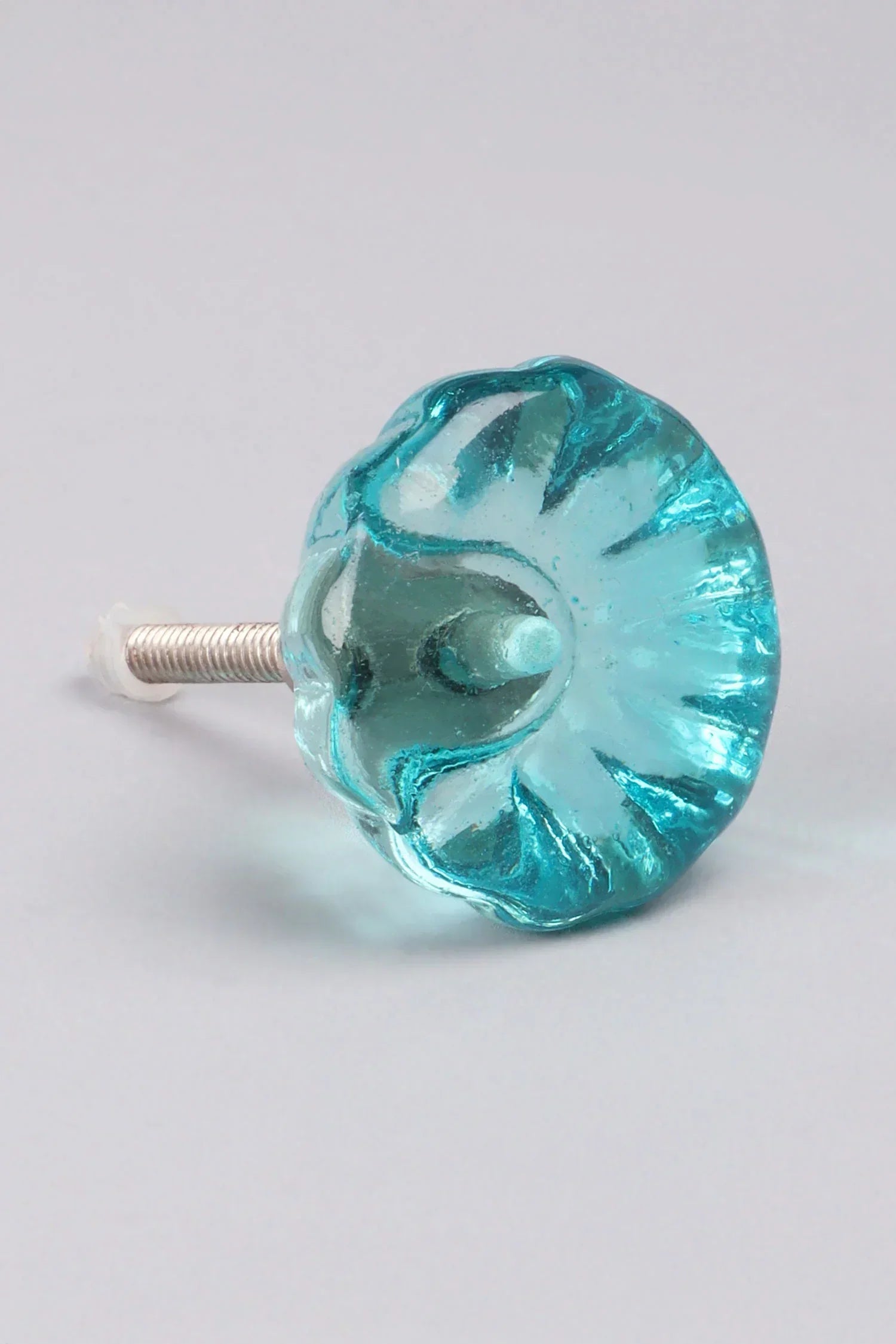 Crystal Glass Flower Torus Cabinet Knob — view 7, G Decor