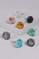 Crystal glass flower torus cabinet knob multipack