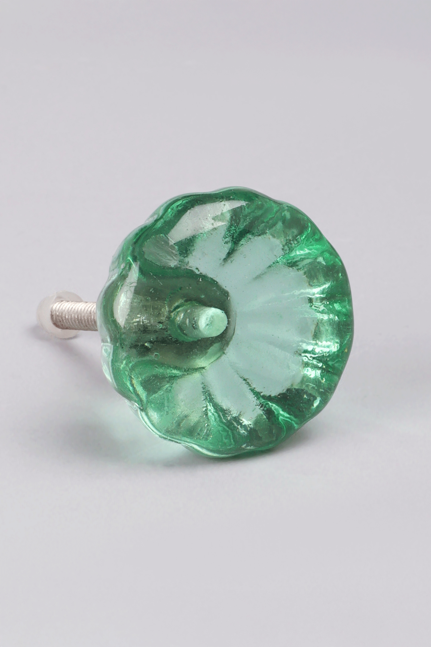 Crystal Glass Flower Torus Cabinet Knob — view 5, G Decor