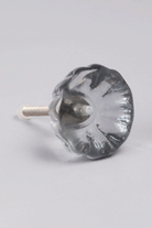 Crystal Glass Flower Torus Cabinet Knob — close-up view, G Decor