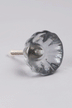 Crystal Glass Flower Torus Cabinet Knob — close-up view, G Decor