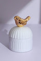 Cute Bird Jasmine or Green Tea Scented Candle, Soya Wax in Ceramic Jewellery Pot - G Decor