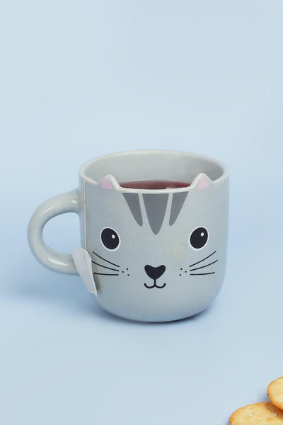 G Decor Mugs and Cups Grey Grey Cat Mug