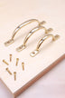Cabinet D handle in polished brass, 4, 5 and 6 inch