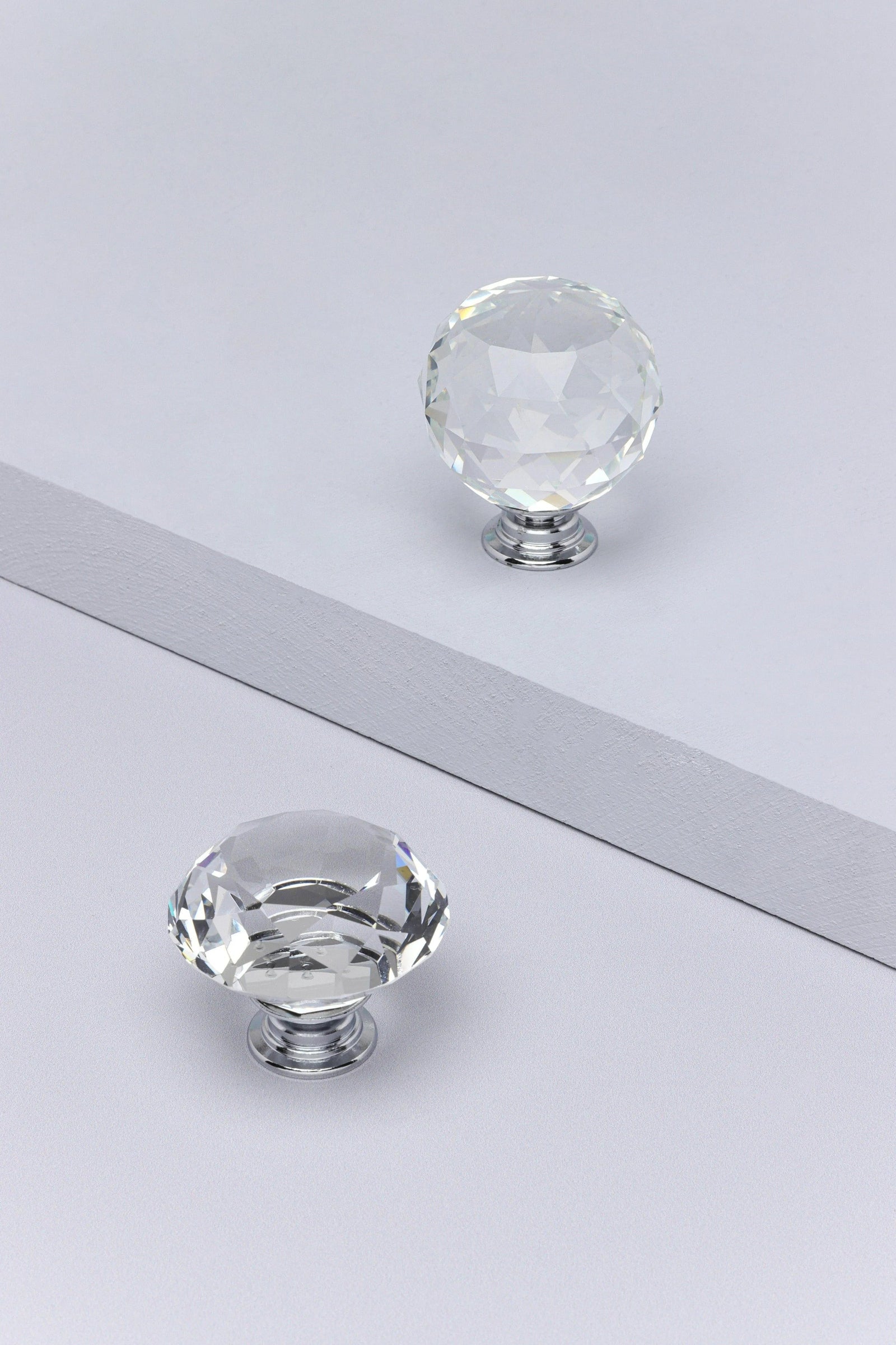 Diamond-Cut Crystal Glass Cabinet Knob multipack