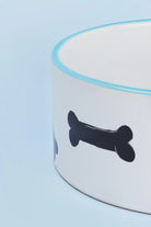 Doggy To-Do List Reminder Ceramic Pet Food Bowl — close-up view, G Decor