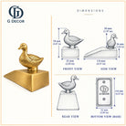 Size drawing of the duck door stopper: 78 mm high, 116 mm long, 52 mm wide