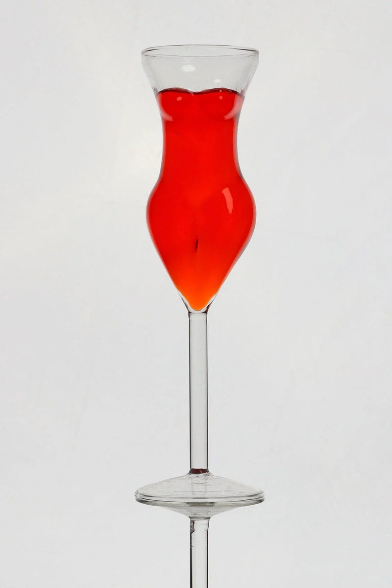 Femme Silhouette Champagne and Cocktail Glass