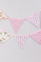 Pink and White Floral Cloth Bunting — view 5, G Decor