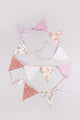 Elegant Pink and White Floral Cloth Bunting - G Decor