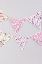 Elegant Pink and White Floral Cloth Bunting - G Decor