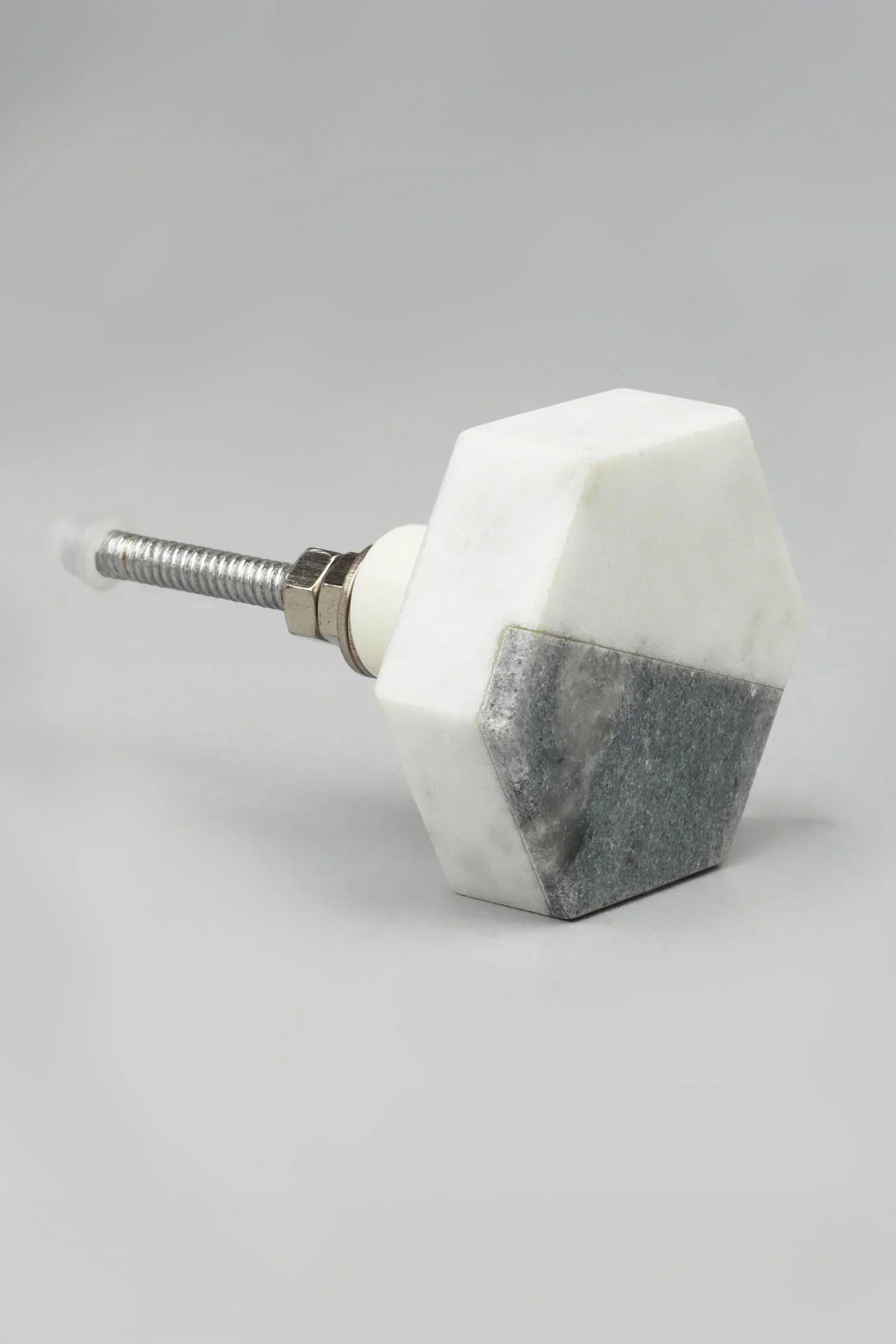 Estella Grey Marble Brass Cabinet Knob — lifestyle view, G Decor